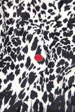 Black Leopard Print Satin Peak Lapel Women Prom Blazer