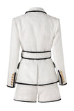 White 2-Piece Shawl Lapel Double Breasted Women Prom Suits