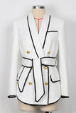 White 2-Piece Shawl Lapel Double Breasted Women Prom Suits