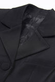 Black Notched Lapel Cut Out Women Prom Suits with Bow
