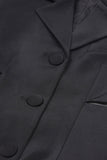 Black Notched Lapel Cut Out Women Prom Suits with Bow