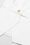 White Peak Lapel Sleeveless Satin Women Blazer