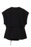 Black 2 Piece Sleeveless Women Prom Suits with Strings