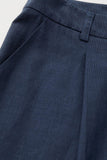 Navy 2 Piece Satin Sleeveless Women Prom Suits
