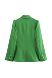 Green 2 Piece Peak Lapel Double Breasted Women Prom Suits