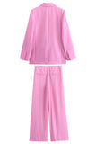 Pink 2 Piece Notched Lapel Women Prom Suits