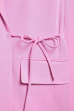 Pink 2 Piece Peak Lapel Women Prom Suits with Strings