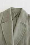 Grey Green 2 Piece Notched Lpael Sleeveless Women Prom Suits