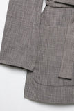 Grey 2 Piece Notched Lapel Women Prom Suits with Belts