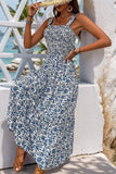 Black Floral A Line Tea Length Summer Dress