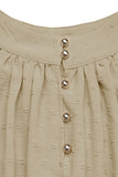 Kahki A Line Ruffled Summer Dress with Belt