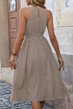 Kahki Halter A Line Midi Summer Dress