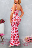 Mermaid Blue Printed Long Summer Dress