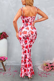 Mermaid Blue Printed Long Summer Dress