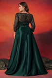 Black A Line Plus Size Long Mother Of The Bride Dress