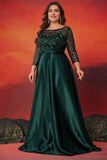 Black A Line Plus Size Long Mother Of The Bride Dress