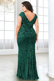Sparkly Burgundy Plus Size Long Mother of the Bride Dress