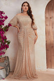 Sparkly Champagne Long Mother of the Bride Dress