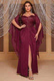 Sparkly Black Mermaid Long Mother of the Bride Dress with Slit