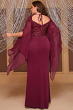 Sparkly Black Mermaid Long Mother of the Bride Dress with Slit