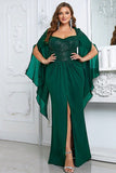 Sparkly Black Mermaid Long Mother of the Bride Dress with Slit