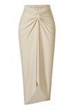 Ivory Halter Cut Out One Piece Swimsuit with Cover Up