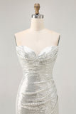 Sparkly Black Strapless Tight Short Cocktail Dress with Sequins