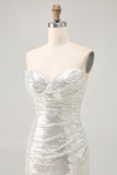 Sparkly Black Strapless Tight Short Cocktail Dress with Sequins