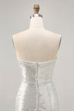 Sparkly Black Strapless Tight Short Cocktail Dress with Sequins