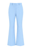Blue 2 Piece Satin Peak Lapel Business Suits with Sash
