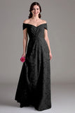 Off The Shoulder Sage Green Floral A-Line Long Choir Dress