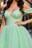 Blush Corset Tulle Short Cocktail Dress with Appliques