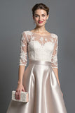 Apricot Satin A Line Mother Of The Bride Dress With Appliques