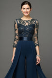 Navy Long Mother Of The Bride Jumpsuit With Streamer
