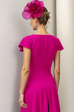 Burgundy A Line Floral Mother Of The Bride Dress