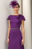 Burgundy A Line Floral Mother Of The Bride Dress