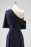 Black Satin A Line Mother Of The Bride Dress With Pockets
