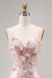 Pink Satin Corset Bodycon Cocktail Dress with Appliques
