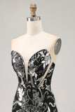 Sparkly Black Bodycon Sequins Short Homecoming Dress with Beading