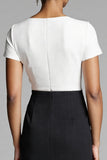 Black Asymmetrical Ruched Work Dress With Slit