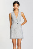 Grey Bodycon V-Neck Short Work Dress