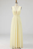 Ivory Ruched Chiffon Deep V-Neck Maxi Beach Engagement Dress
