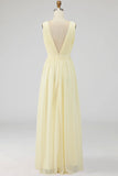 Ivory Ruched Chiffon Deep V-Neck Maxi Beach Engagement Dress