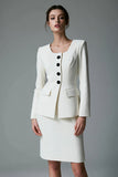 Ivory 2 Piece Single Breasted Business Suits