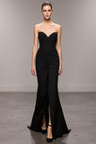 Mermaid Black Sweetheart Long Evening Dress with Slit