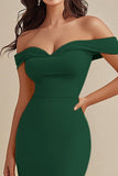 Black Chiffon Off the Shoulder Mermaid Evening Dress