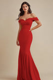 Black Chiffon Off the Shoulder Mermaid Evening Dress