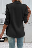 White Shawl Lapel Casual Women's Blazer