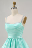 Fuchsia Satin A Line Short Cocktail Dress with Beading