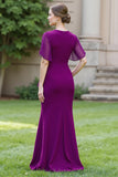 Sheath Navy Chiffon Round Neck Ruched Long Choir Dress with Sash